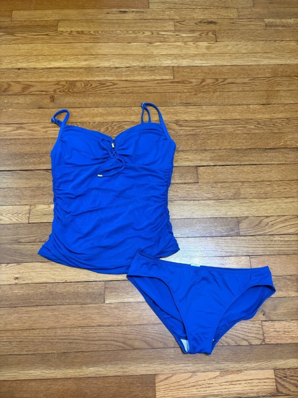 Lauren Ralph Lauren Womens Bikini Size 14 Top & 12 Bottom Blue 2 Piece Swimsuit